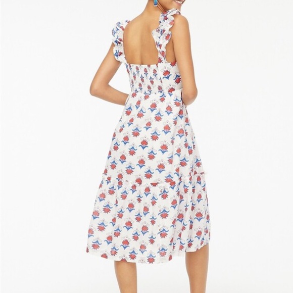 J.Crew Factory Squareneck Cotton Midi Dress Size 8 - Picture 4 of 9